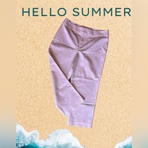 Amber Sun Collection Capri Pants 8 White Straight Leg Buttons Zipper cotton